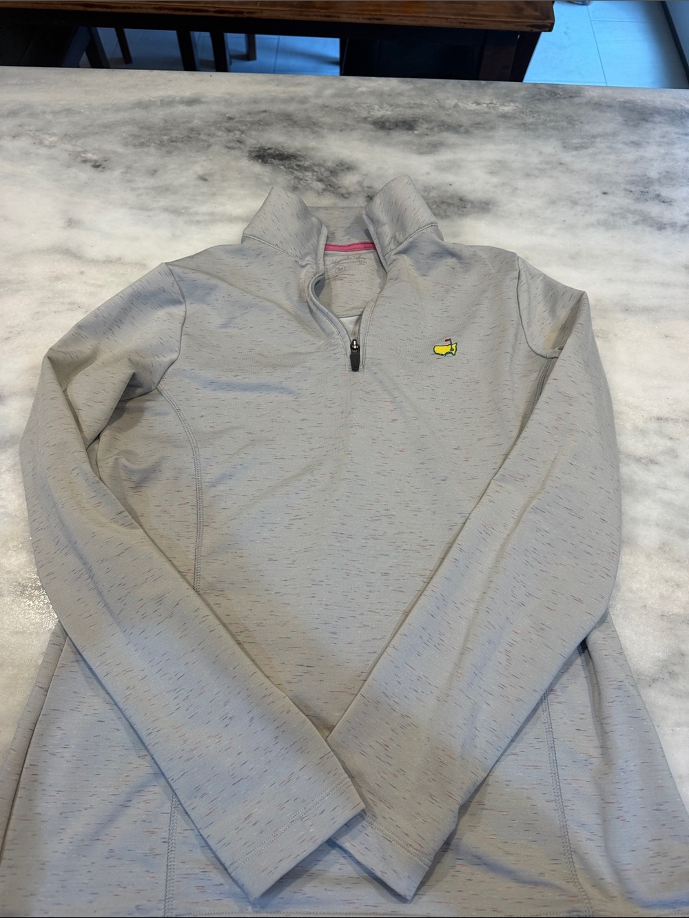 Women’s Light Gray Quarter-Zip Pullover Sweater - magnolia lane masters medium